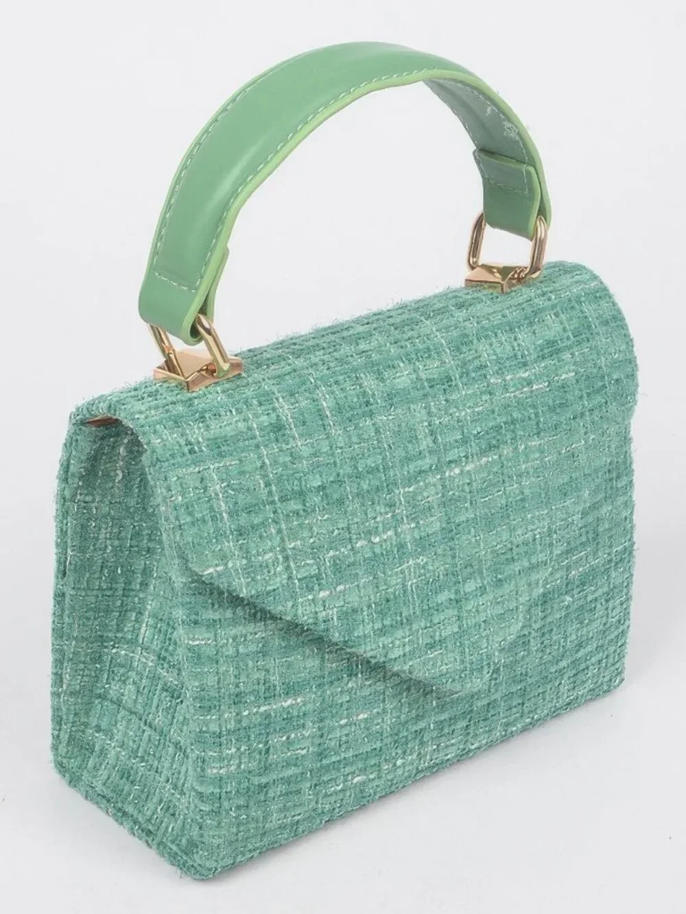 Tweed Top Handle Bag